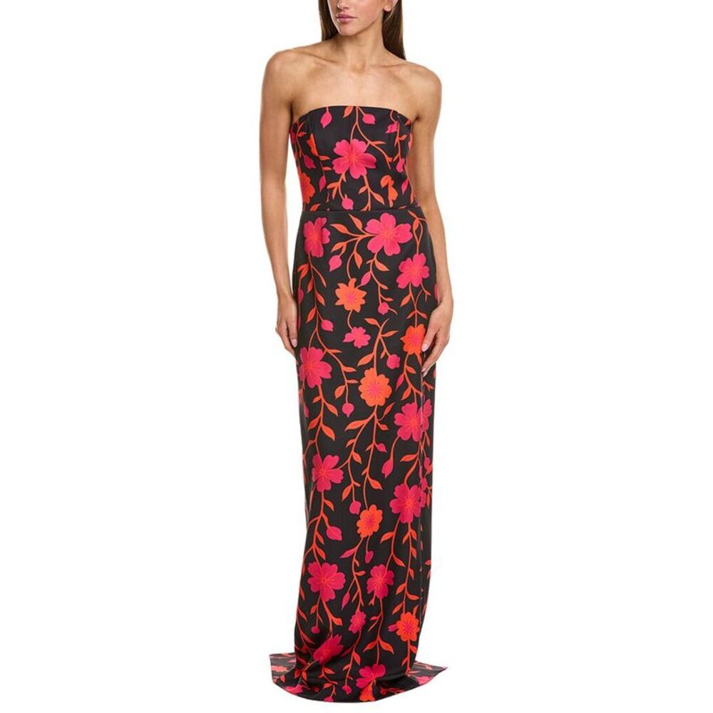 Rene Ruiz Womens  Strapless Column Gown, Black